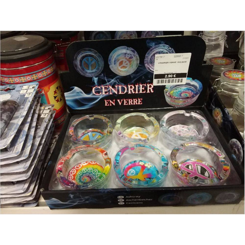 CENDRIER VERRE  8X3.5CM