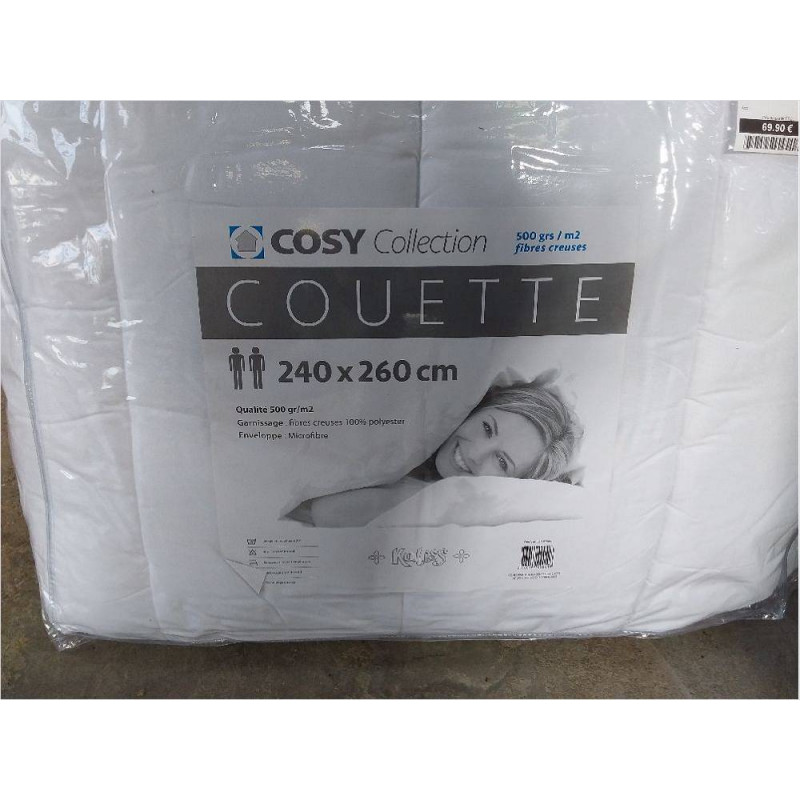 COUETTE BLANCHE POLYCOTON 500GRS 240 X 260 CM