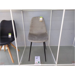 CHAISE GUILA VELOURS COTELE GRIS