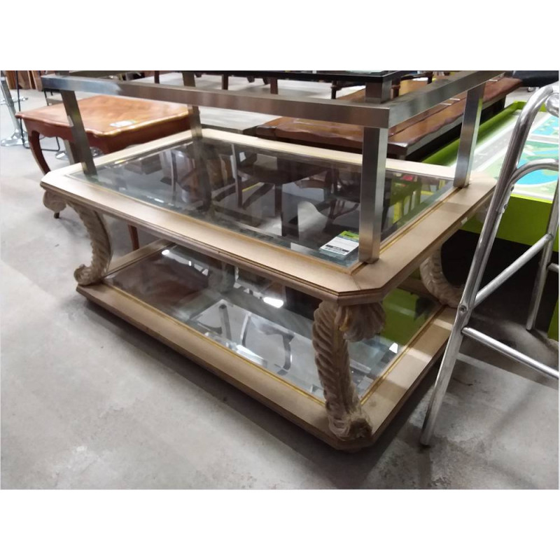 TABLE BASSE DESSUS VERRE