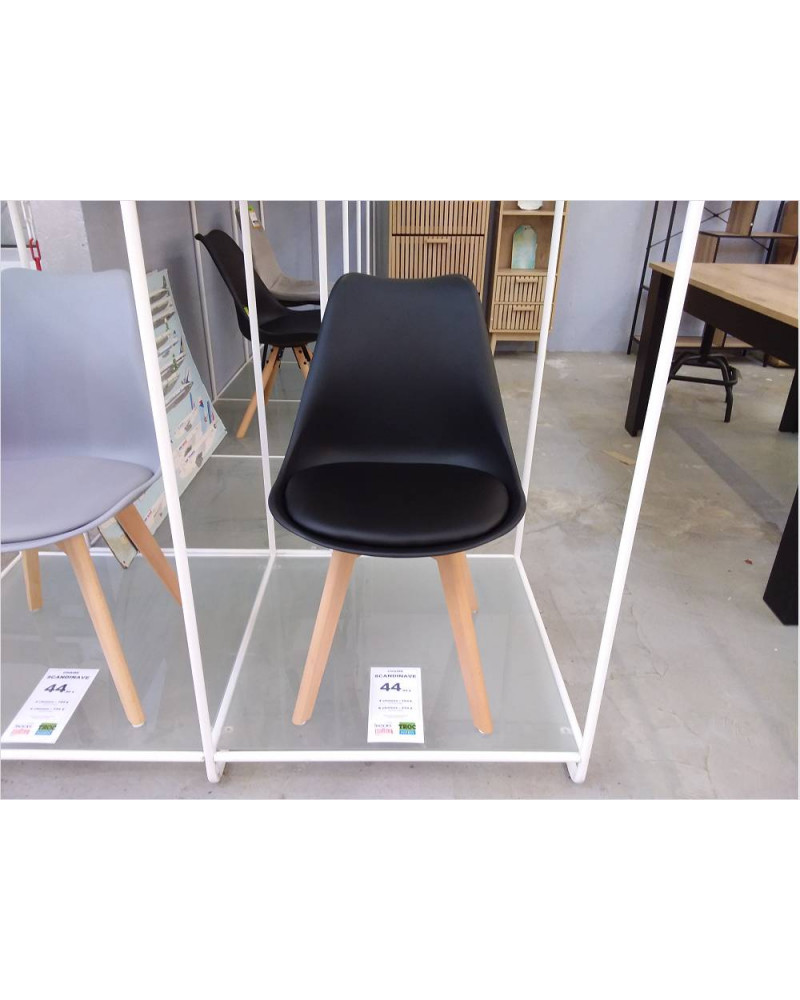 CHAISE SCANDINAVE COQUE NOIRE