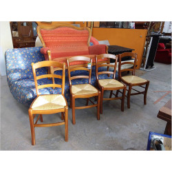 LOT DE 4 CHAISES BOIS