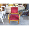 FAUTEUIL BOIS TISSUS ROUGE