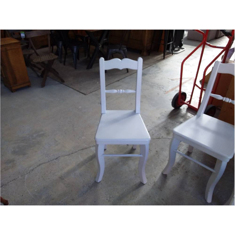 LOT DE 4 CHAISES BOIS BLANCHE