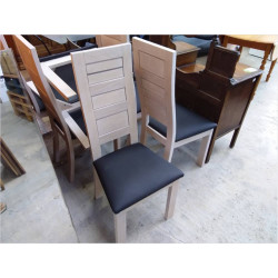6 CHAISES BOIS BLANC ASSISE...