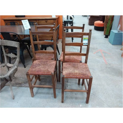 4 CHAISES PAILLES
