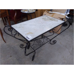 TABLE BASSE FER MARBRE