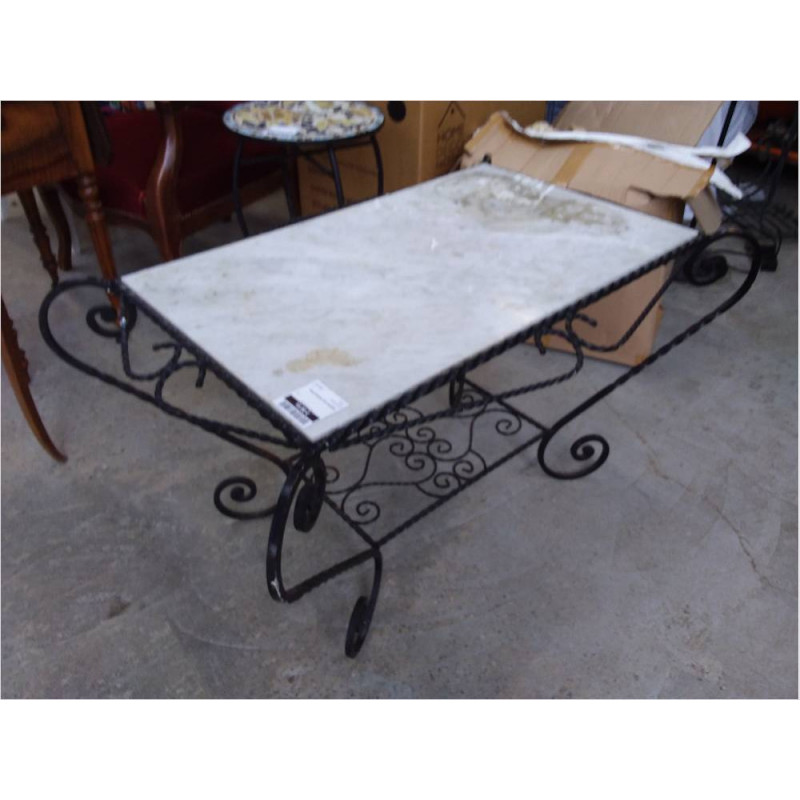 TABLE BASSE FER MARBRE