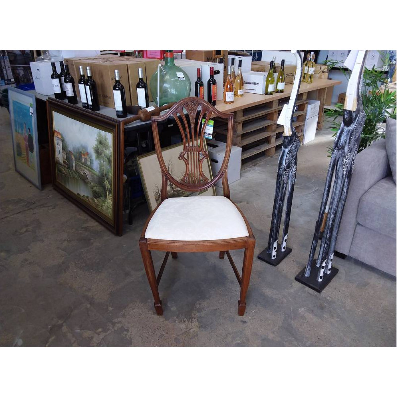 CHAISE BOIS ASSISE BLANCHE