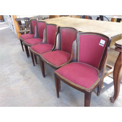 LOT DE 5 CHAISES ANNEE 50