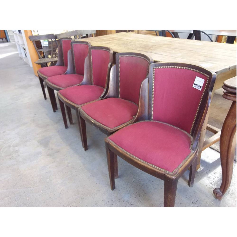 LOT DE 5 CHAISES ANNEE 50