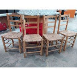 4 CHAISES PAILLE 