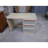 BUREAU 3 TIROIRS PLATEAU VERRE