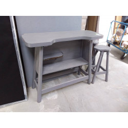 BAR GRIS + 2 TABOURETS 
