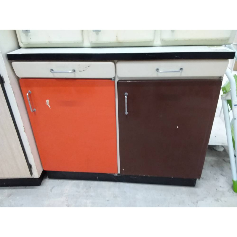 MEUBLE 2 PORTES 2 TIROIRS FORMICA 4 COULEURS
