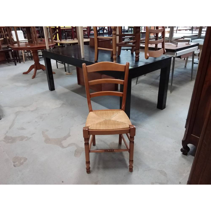 4 CHAISES BOIS PAILLE
