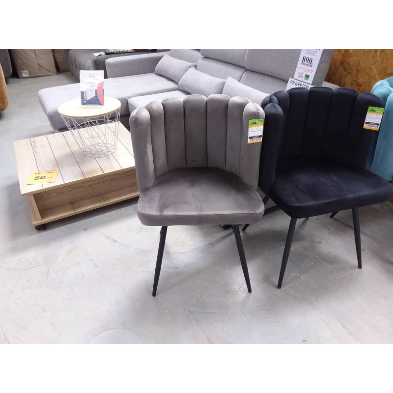 CHAISE ARIEL VELOURS GRIS