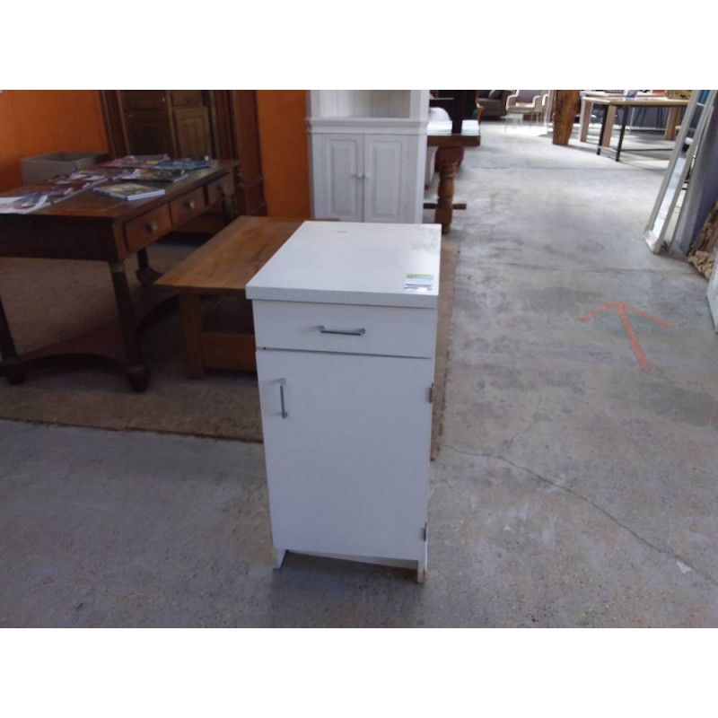 MEUBLE 1 PORTE 1 TIROIR BLANC