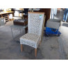 CHAISE EN ROTIN ET BOIS D ACAJOU