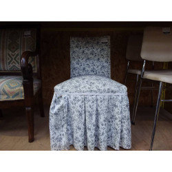 FAUTEUIL TISSU BLANC BLEU