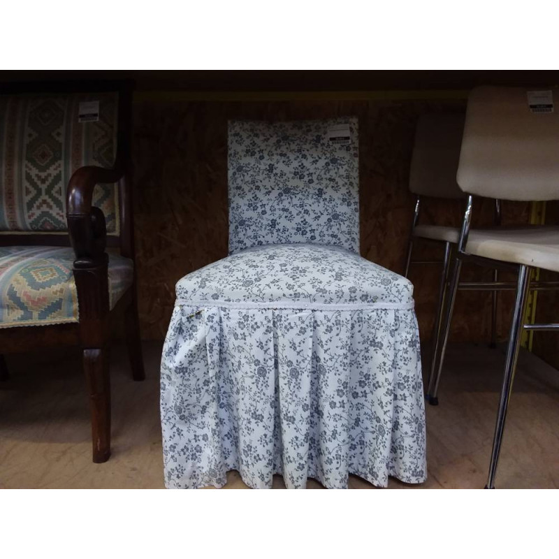 FAUTEUIL TISSU BLANC BLEU