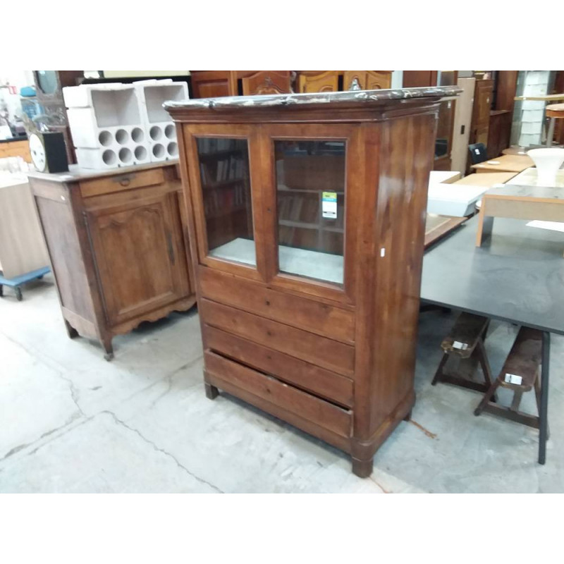 MEUBLE BIBLIOTHEQUE SECRETAIRE MARBRE