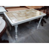 TABLE CARRELEE BLANCHE