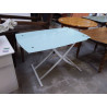 TABLE RELEVABLE METAL ET VERRE