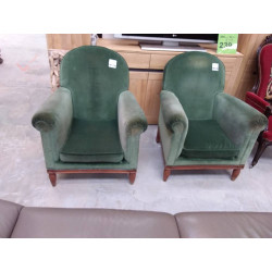 FAUTEUIL TISSU VERT STYLE CLUB