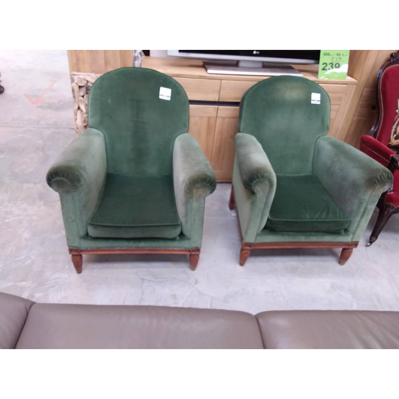 FAUTEUIL TISSU VERT STYLE CLUB