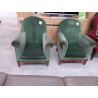 FAUTEUIL TISSU VERT STYLE CLUB