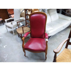 FAUTEUIL CUIR ROUGE