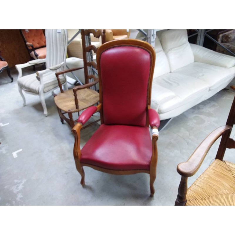 FAUTEUIL CUIR ROUGE