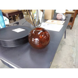 VASE VERRE BRUN
