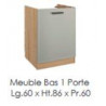 MEUBLE BAS 1 PORTE 60 CM - ALPAGA