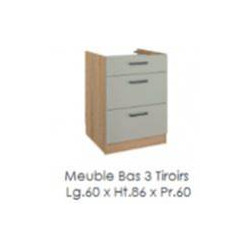 CASSEROLIER 3 TIROIRS 60 CM...