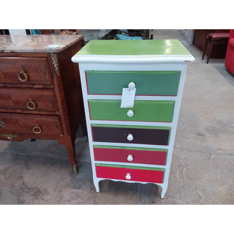 MEUBLE  COULEUR 5 TIROIRS 