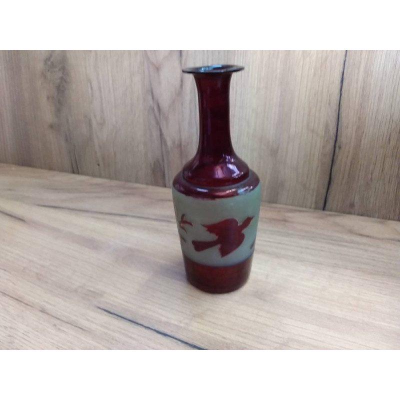 VASE ROSE OISEAU