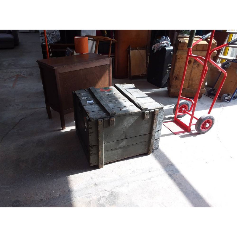 CAISSE MILITAIRE BOIS CARRE