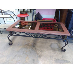 TABLE BASSE DESSUS VERRE