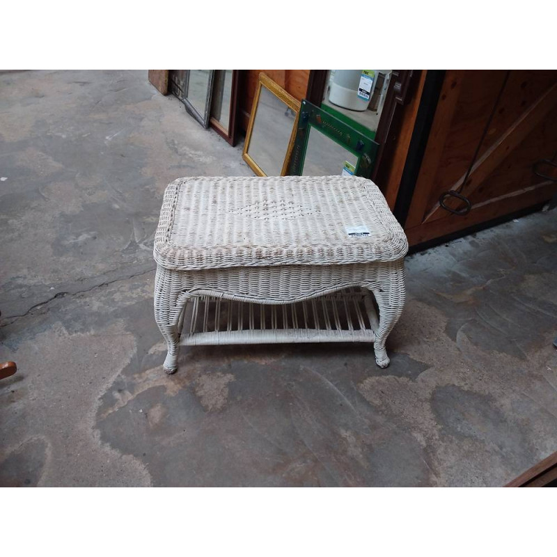 TABLE BASSE ROTIN BLANC