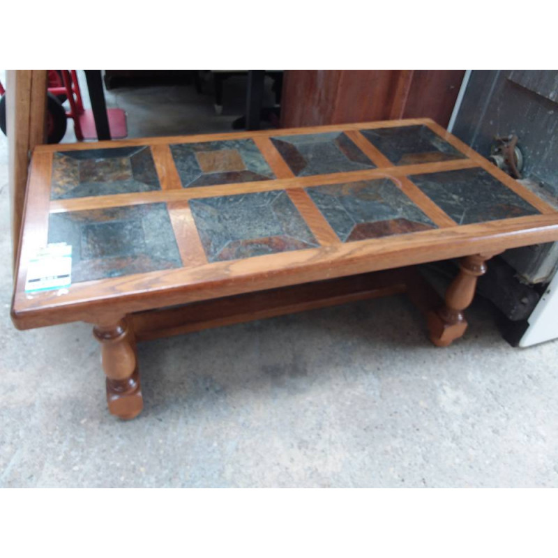 TABLE BASSE BOIS / PIERRE