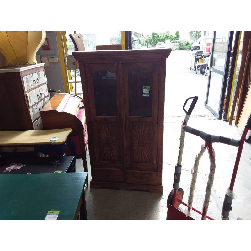 VITRINE 2 PORTES 2 TIROIRS
