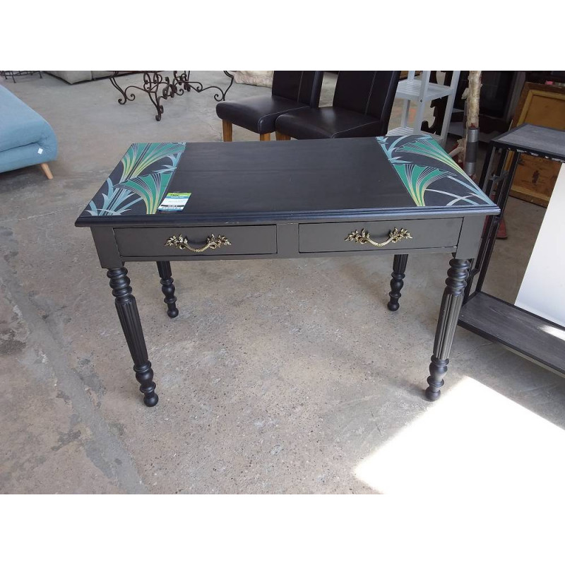 TABLE NOIRE PEINTE
