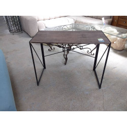 CONSOLE BUREAU BOIS METAL