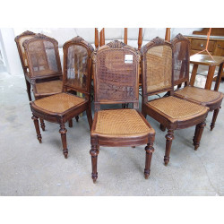 6 CHAISES CANNEES 