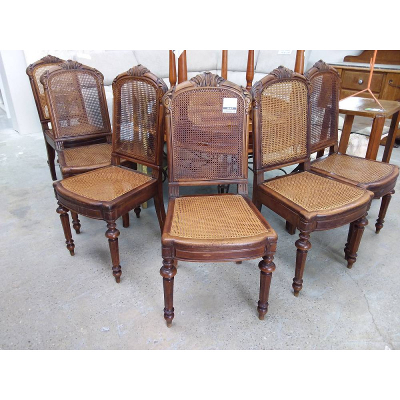 6 CHAISES CANNEES 