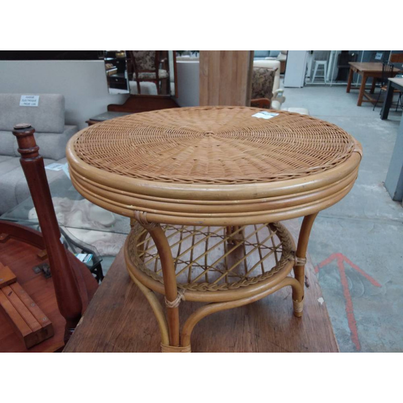 TABLE BASSE RONDE ROTIN