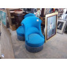 FAUTEUIL CRAPUD BLEU + REPOSE PIEDS