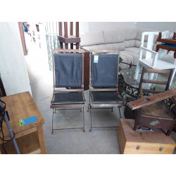 PAIRE DE CHAISES METAL CAT